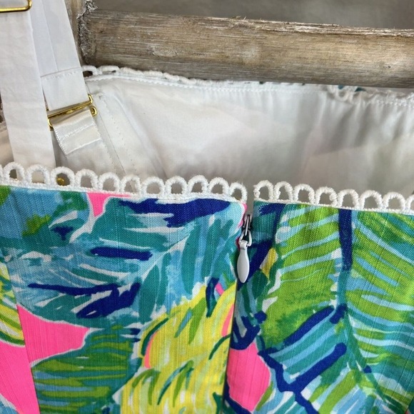 $228 NWT LILLY PULITZER Sz6 BRYNN LACE DETAIL STRAPLESS DRESS PINK SUNSET PRINT - Picture 7 of 11